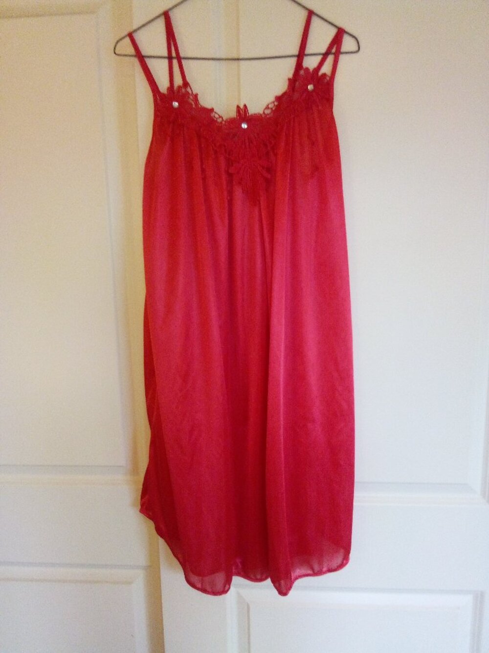 Satin Nightgown - Dk Red